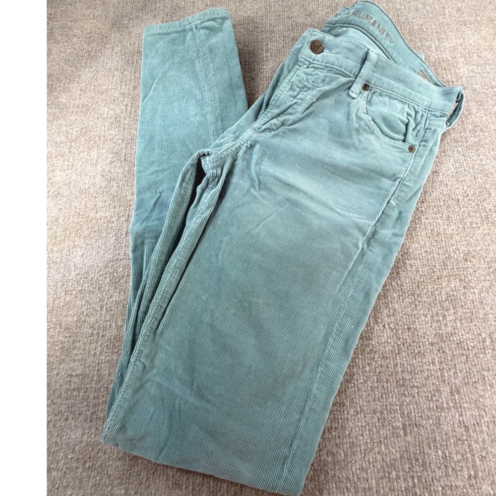 Citizens of Humanity Avedon Low Rise‎  Corduroy Pants Teal Blue 26 1300B-041